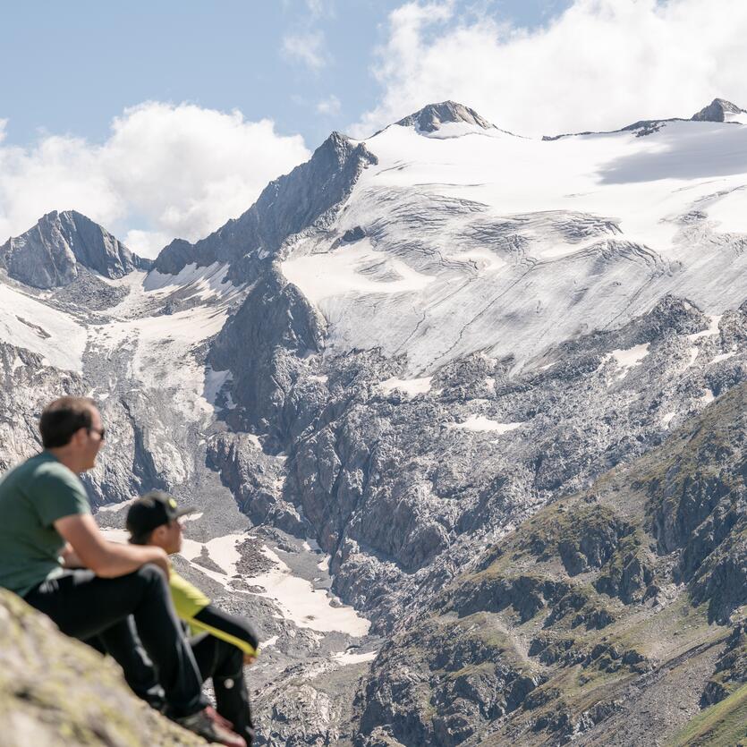 Wanderer am Berg